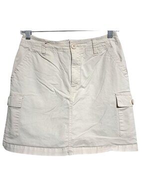St. Johns Bay Cargo Skort Womens Size 4 Beige Stretch Cotton Blend